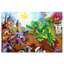 Knights & Dragons Floor Puzzle, 36" x 24", 36 pcs.