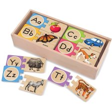 Melissa & Doug Self-Correcting Wood Letter Puzzles