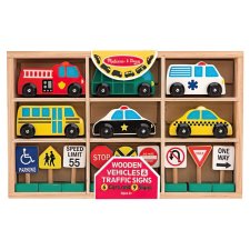 Melissa & Doug Wooden Traffic Signs & Vehicles