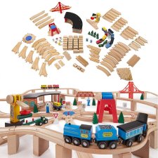 Melissa & Doug Wooden Railway Set