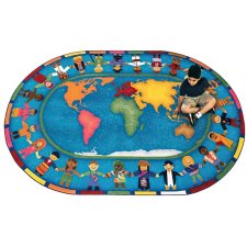 Joy Carpets Hands Around the World 7'8" x 10'9" Oval