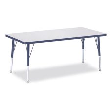 Berries Rectangle Activity Table 30" x 72", 15-24"H Grey/Blue