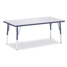 Berries Rectangle Activity Table 30" x 72", 15-24"H Grey/Blue