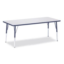 Berries Rectangle Activity Table 30" x 72", 15-24"H Grey/Navy