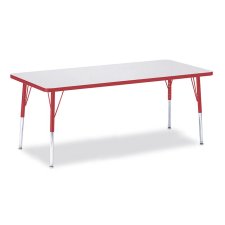 Berries Rectangle Activity Table 30" x 72", 15-24"H Grey/Red