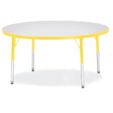 Berries Round Activity Table 48", 15-24"H Grey/Yellow