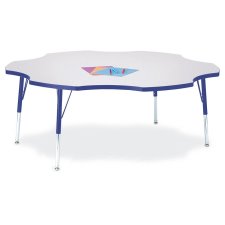 Berries Flower Activity Table 60", 15-24"H Grey/Blue