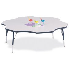 Berries Flower Activity Table 60", 15-24"H Grey/Navy