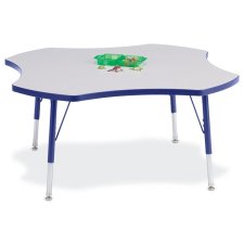 Berries Clover Activity Table 48", 15-24"H Grey/Blue