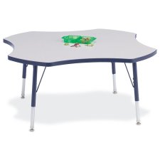 Berries Clover Activity Table 48", 15-24"H Grey/Navy