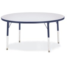 Berries Round Activity Table 48", 15-24"H Grey/Navy