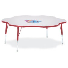 Berries Flower Activity Table 60", 15-24"H Grey/Red