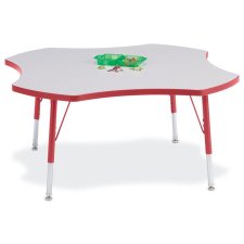 Berries Clover Activity Table 48", 15-24"H Grey/Red