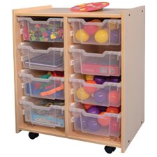 Stock Wooden Toys Medium Bin Storage with 8 Medium Bins