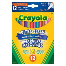 Crayola Ultra-Clean Fine Line Markers Bold Colours 12 per package