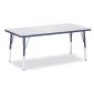 Berries Rectangle Activity Table 30" x 72", 15-24"H Grey/Blue