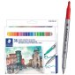 Staedtler Markers Double Ended, 36 per package