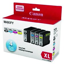 Canon PGI-1200XL Ink Cartridges, CMYK, 4/pkg