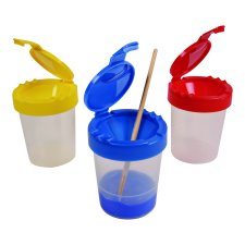 Deflecto® Antimicrobial Kids No Spill Paint Cup, Yellow