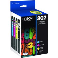 Epson 802 Inkjet Cartridge, CMYK Combo Pack, 4/pkg