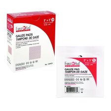 First Aid Central Gauze Pads, 3" x 3", 25/pkg