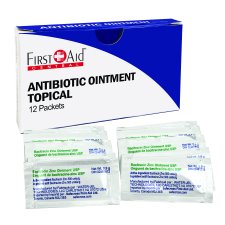 First Aid Central Antibiotic Ointment-Bacitracin Zinc Pouches, 12/pkg