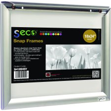 Seco Snap Frame Sign Holder, 18" x 24", Silver