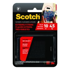 Scotch Extreme Fasteners, 1" x 3", Black