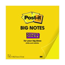 Post-it Super Sticky Big Notes, 11" x 11", Neon Orange