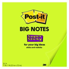 Post-it Super Sticky Big Notes, 11" x 11", Neon Green