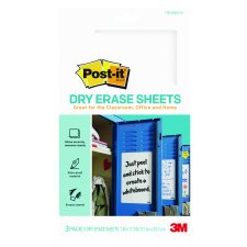 Post-it Dry Erase Sheets, 7" x 11", 3/pkg