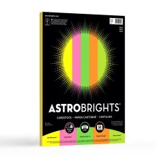 Neenah Astrobrights Cover Stock, 65 lb, 8-1/2" x 11", Assorted Neon Colours