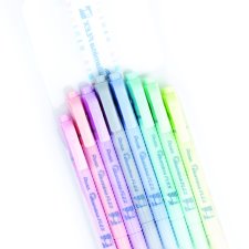 Pentel Illumina Flex Dual Tip Highlighters, Assorted Pastel Colours, 8/pkg