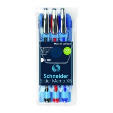 Schneider Slider Memo Ball Point Pens, Extra Broad, Assorted Colours, 3/pkg