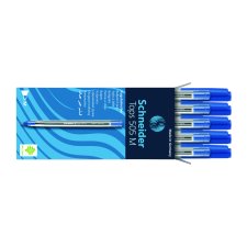 Schneider Tops 505 Ball Point Stick Pens, Medium, Blue, 10/box