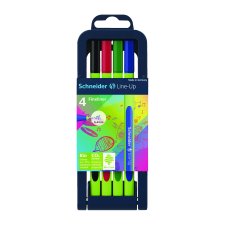 Schneider Line-Up Fineliner Markers. 0.4mm, Assorted Colours, 4/pkg