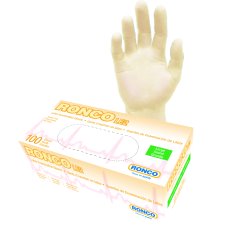 Ronco LE2 Latex Exam Gloves, Large, Tan, 100/box