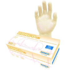Ronco LE2 Latex Exam Gloves, Small, Tan, 100/box
