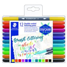 Staedtler® Double-Ended Lettering Pens, Assorted Colours, 12/pkg