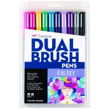 Tombow Dual Brush Pens, Assorted Galaxy Colours, 10/pkg