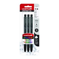 uni-ball Spectrum Gel Pens, 0.7mm, Black, 3/pkg