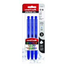 uni-ball Spectrum Gel Pens, 0.7mm, Blue, 3/pkg