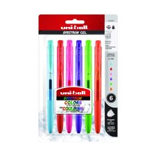 uni-ball Spectrum Gel Pens, 0.7mm, Assorted Fashion Colours, 6/pkg