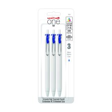 uni-ball ONE Retractable Gel Pens, 0.7 mm, Blue, 3/pkg