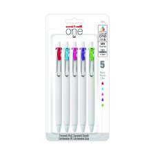 uni-ball ONE Retractable Gel Pens, 0.7mm, Assorted Fashion Colours, 5/pkg