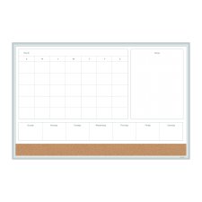 U Brands Pinit 4-in-1 Magnetic Dry-Erase Combo Board, 36" x 24"