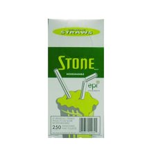 Stone Biodegradable Milkshake Straws, 8", 250/box