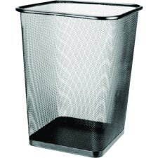 Winnable Mesh Square Wastebasket, Black