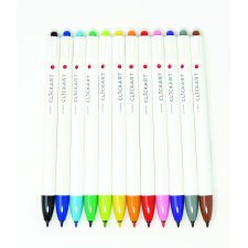 Zebra ClickArt Retractable Markers, Bullet Tip, Assorted Colours, 12/pkg