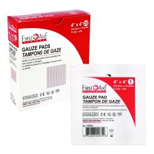 First Aid Gauze Pads, 4" x 4", 25/pkg